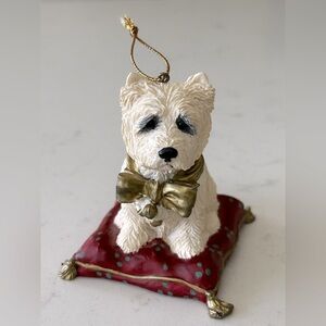 Dog Figurine: Snowflake Westie on a Cushion ~ numbered Lou Rankin piece